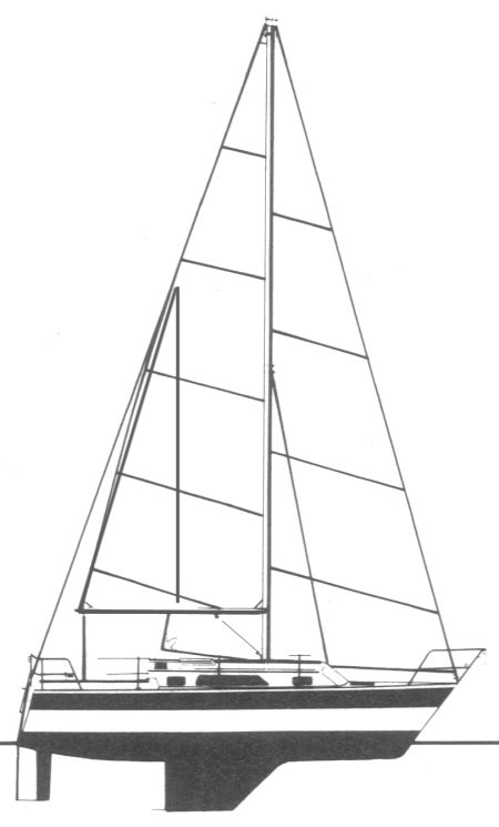 Sketch of a deep reef line led from gooseneck to end of boom, then up to third reef tack point, then back down to boom